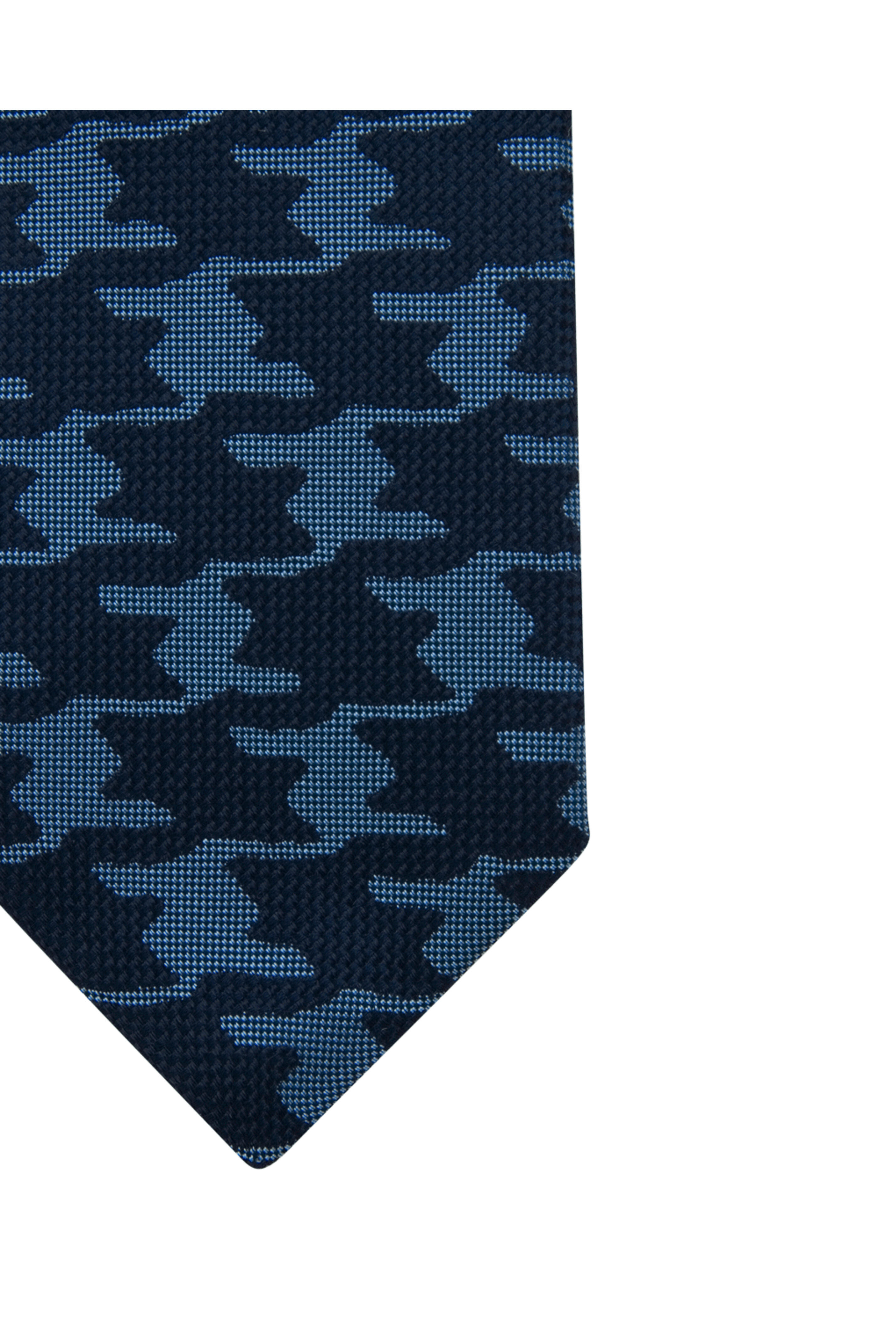 キトン　ネクタイ Kiton - Blue and Royal Macro Houndstooth Tie | Mitchell Stores