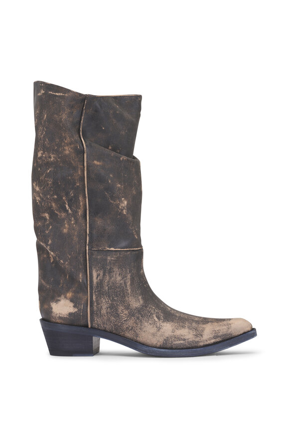 【THEAIRTOWN】ONLY serch shirring camo bootscut pt Khaite - Sybil Burgundy Leather Ankle Boot, 40mm