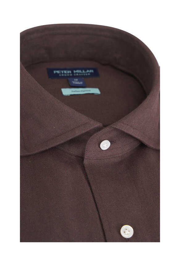 Peter Millar Brown Italian Flannel Sport Shirt - view 2