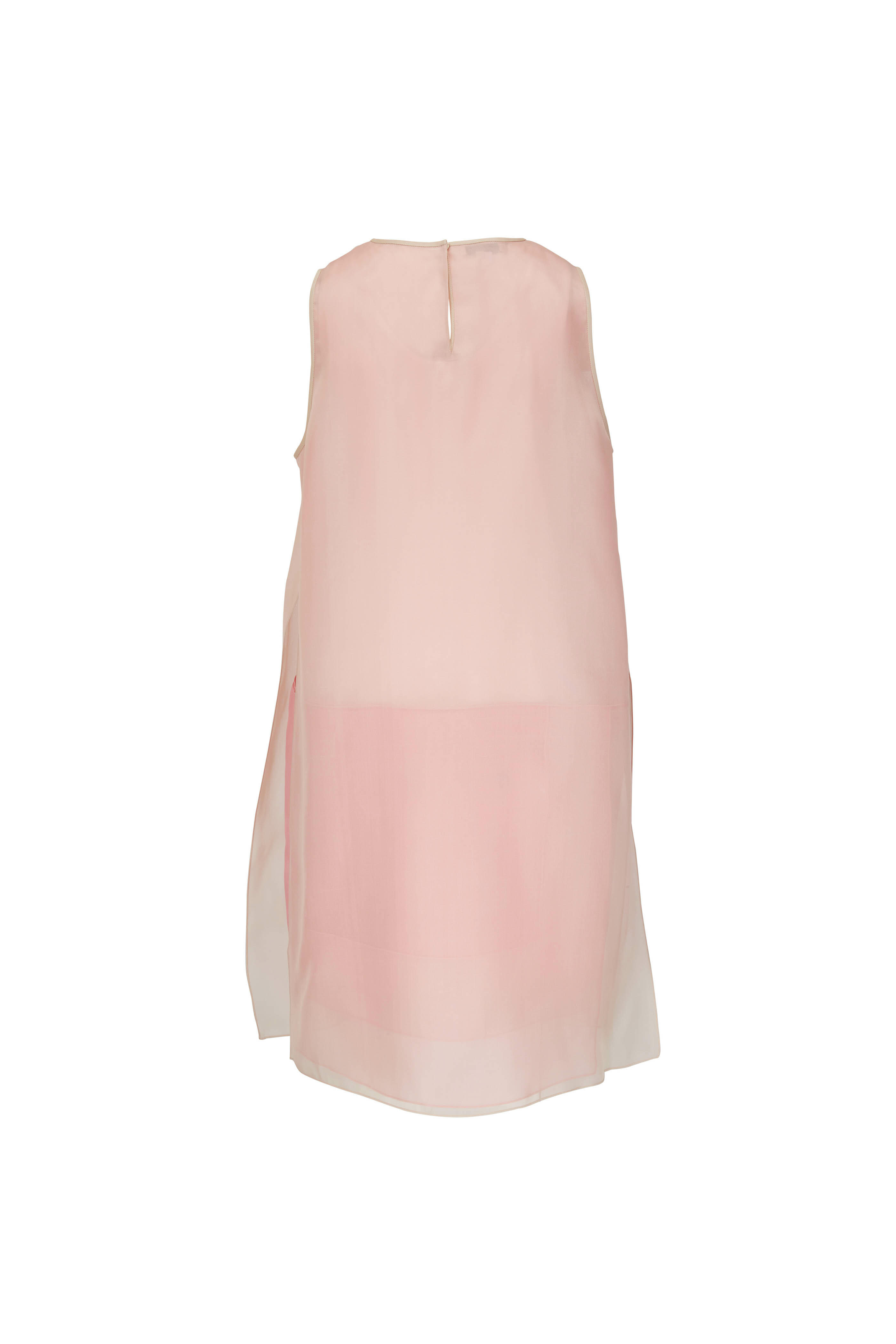 Lafayette 148 New York - Dune & Pink Madder Silk Organza Overlay Dress