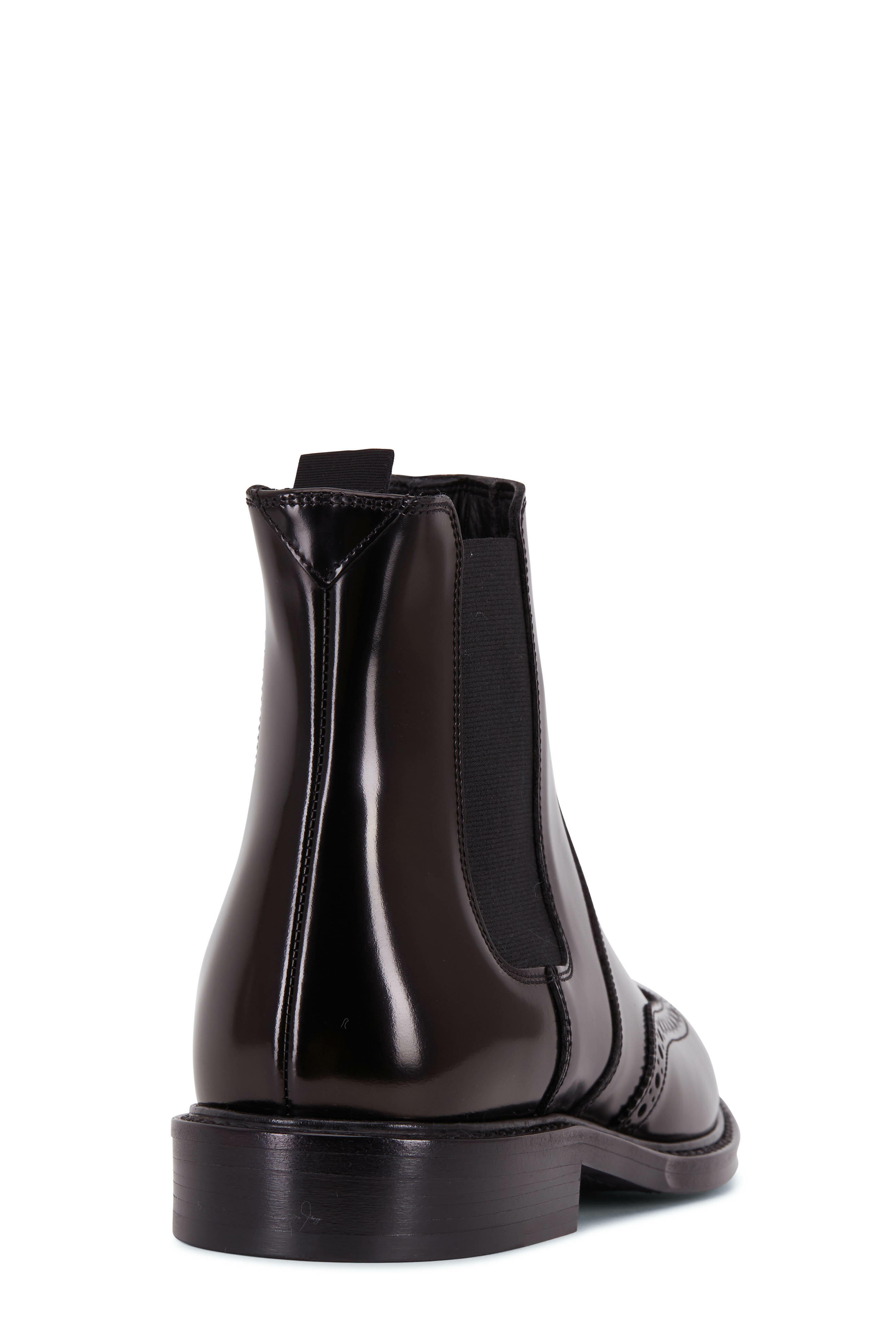 Saint Laurent - Army Black Patent Leather Double Gore Ankle Bootie