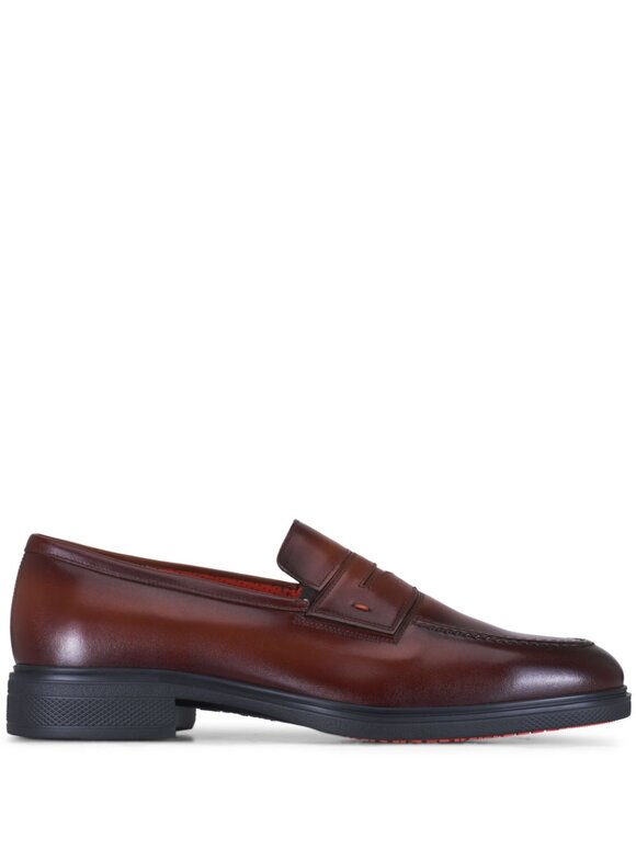 Santoni - Easy Brown Leather Loafer