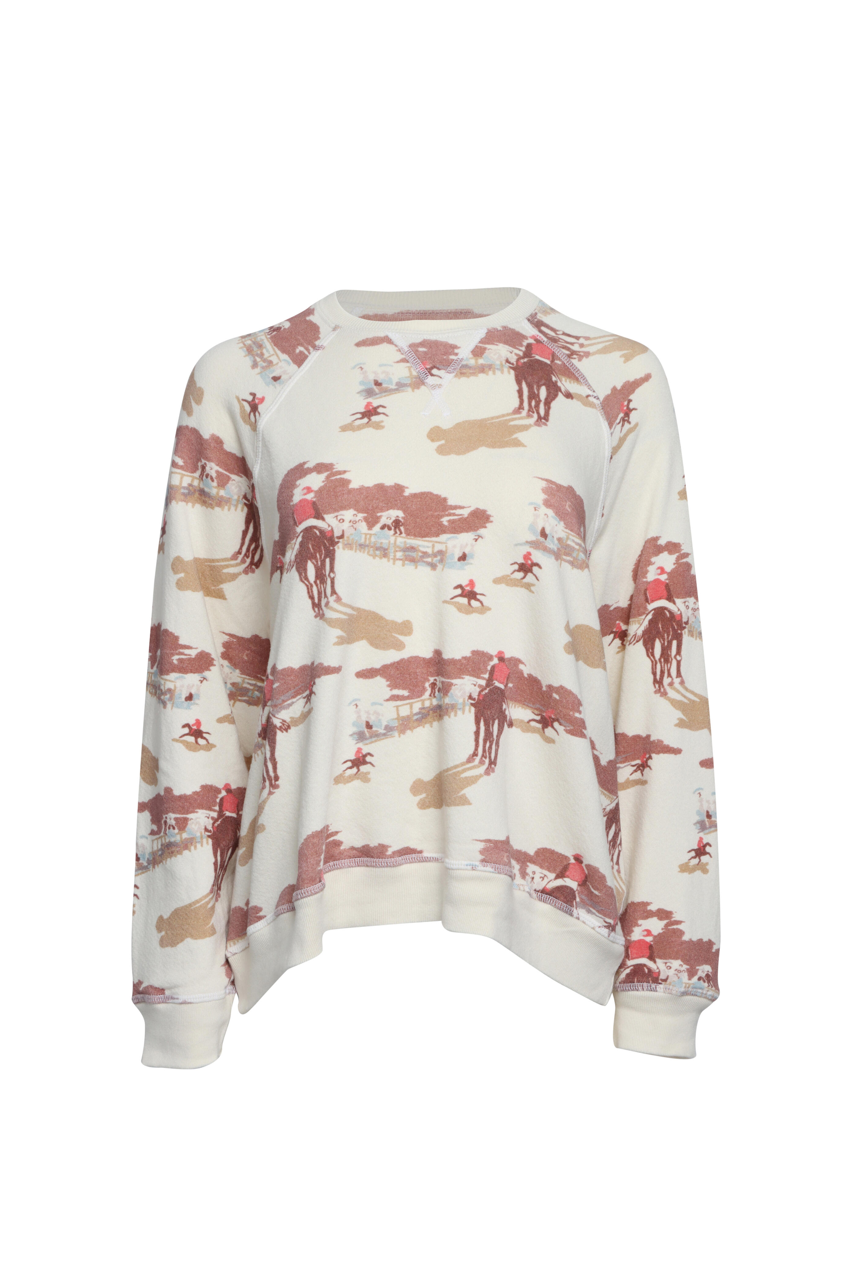 The Great - Slouch Riding Horses Print Sweatshirt