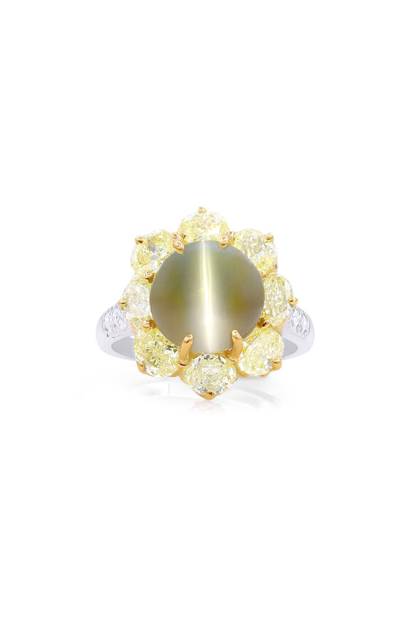 Oscar Heyman Cats Eye Diamond Ring 