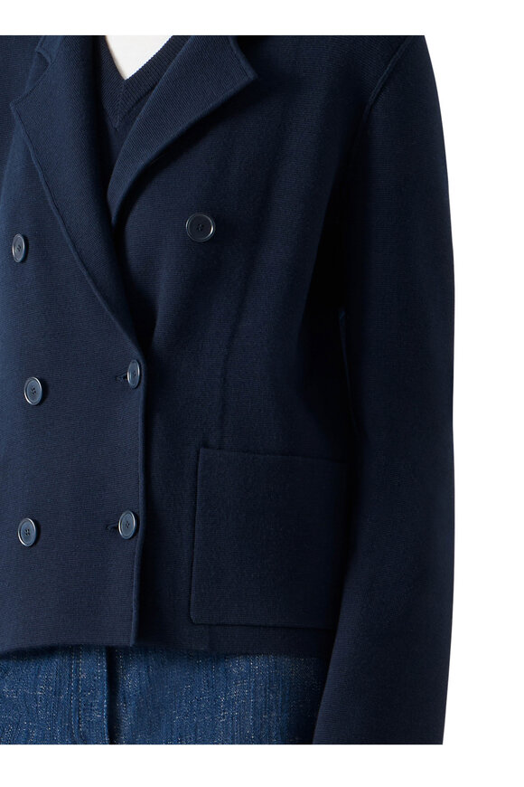 Akris Punto Milano Navy Blue Double Breasted Jacket - view 5