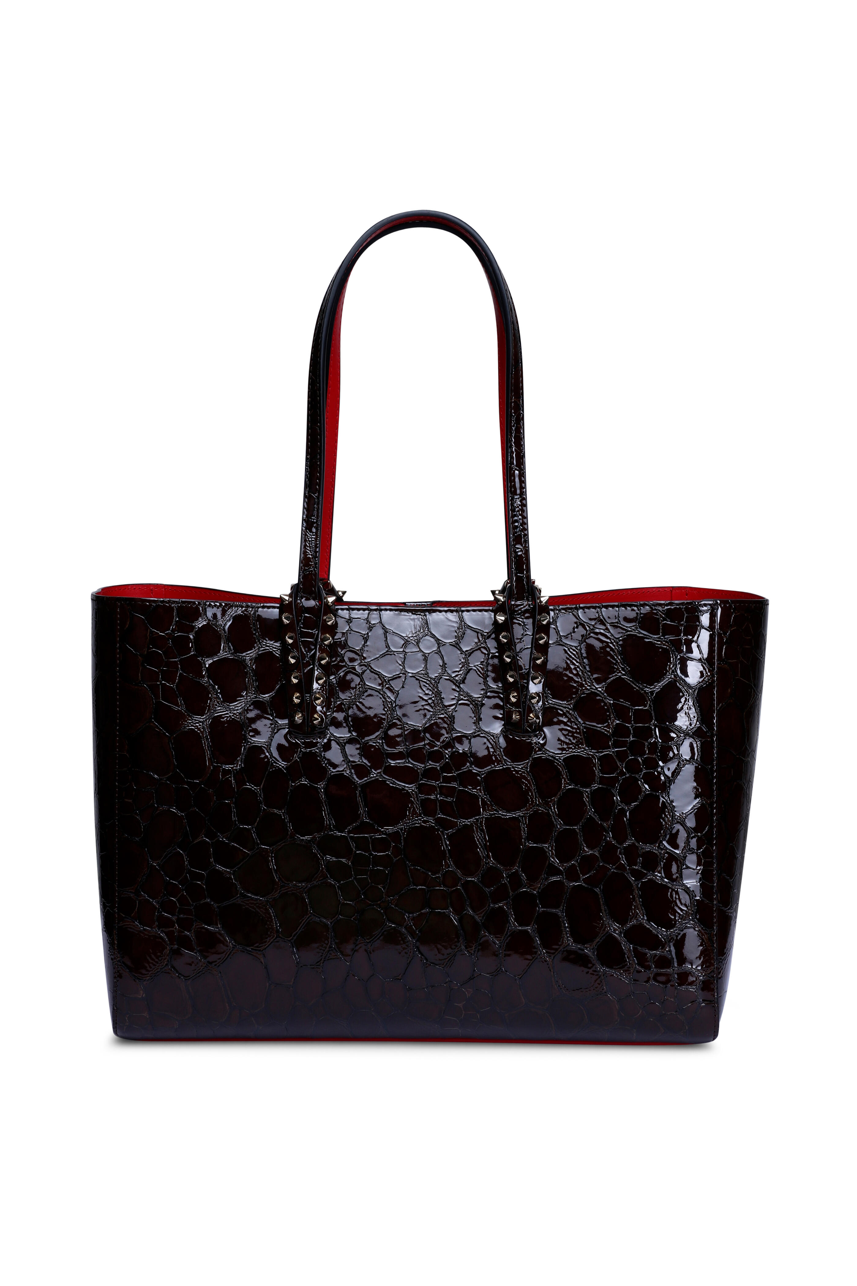 Christian Louboutin - Small Cabata Brown Gloss Embossed Tote