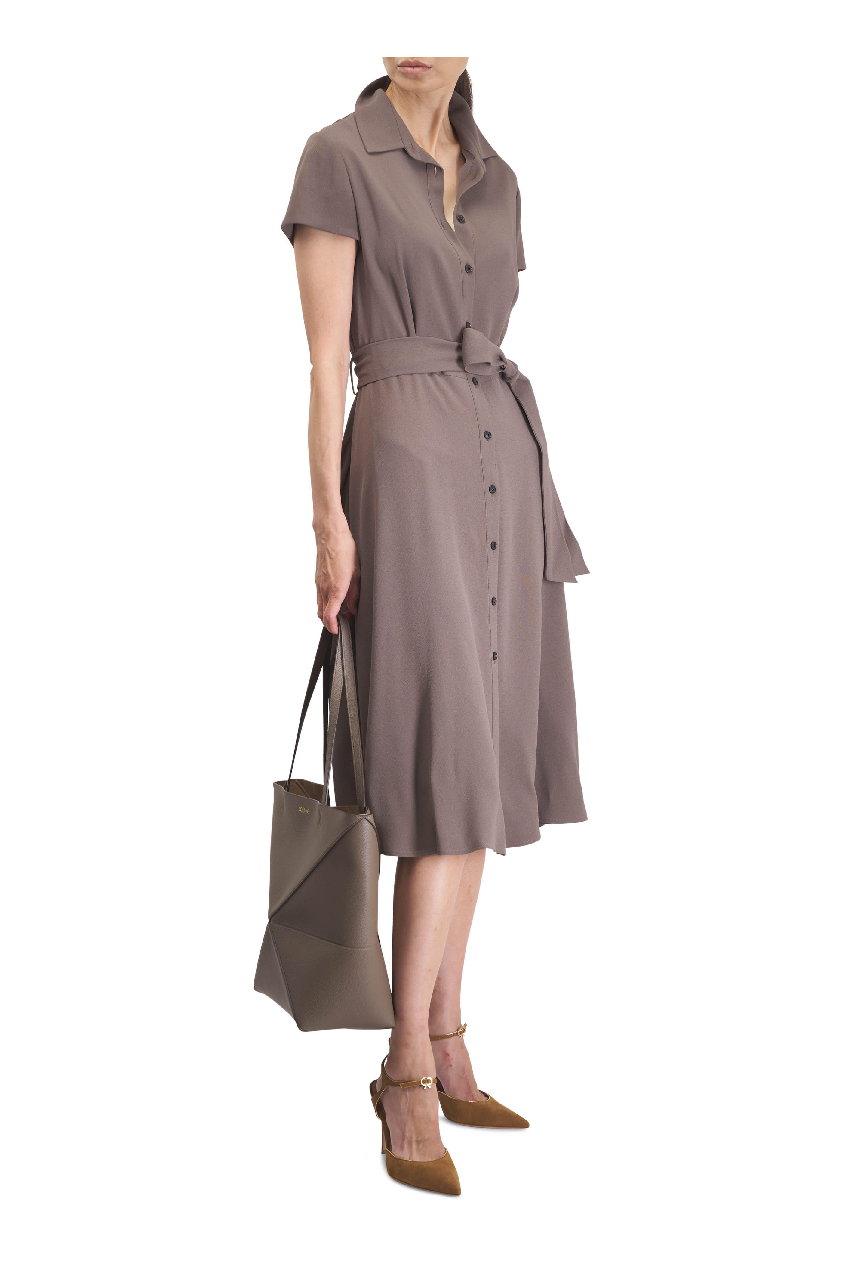 Loewe - Medium Fold Puzzle Taupe Leather Tote