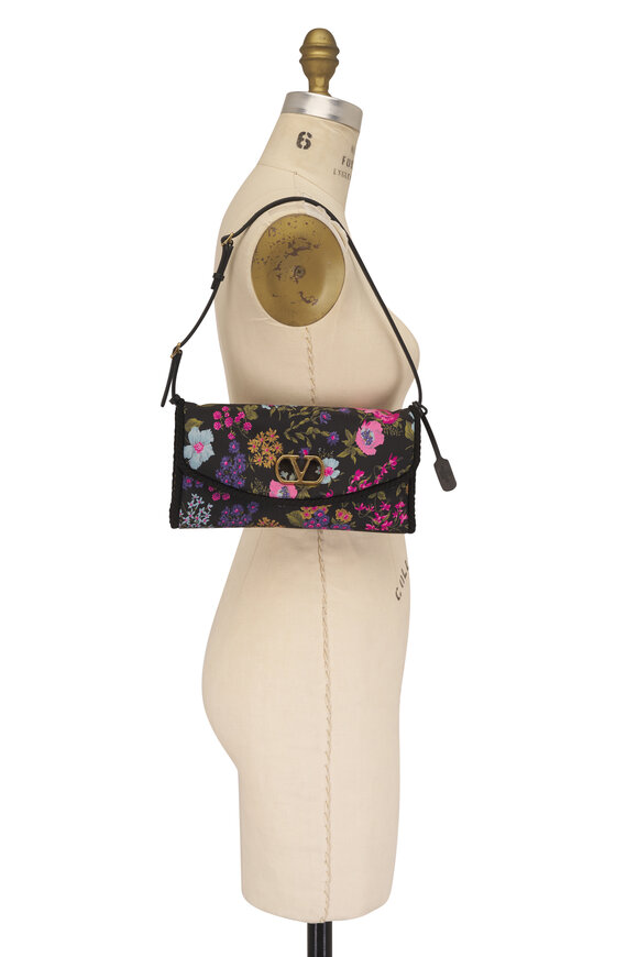 Valentino Garavani Devain Floral VLogo Clutch - view 6
