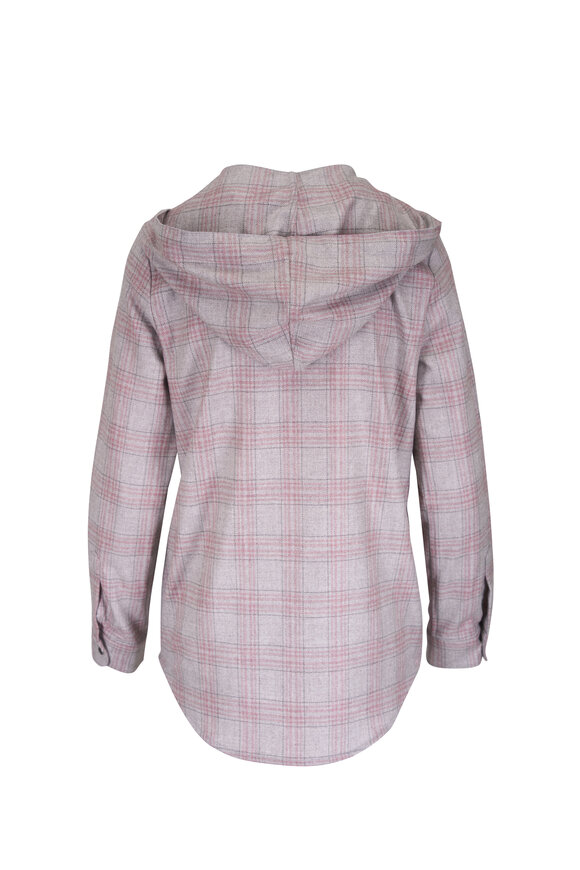 Marco Pescarolo Musa Gray Wool & Cashmere Plaid Overshirt - view 6