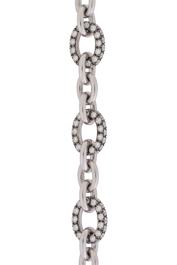 Mariani 18k White Gold Diamond Rolo Bracelet - view 3