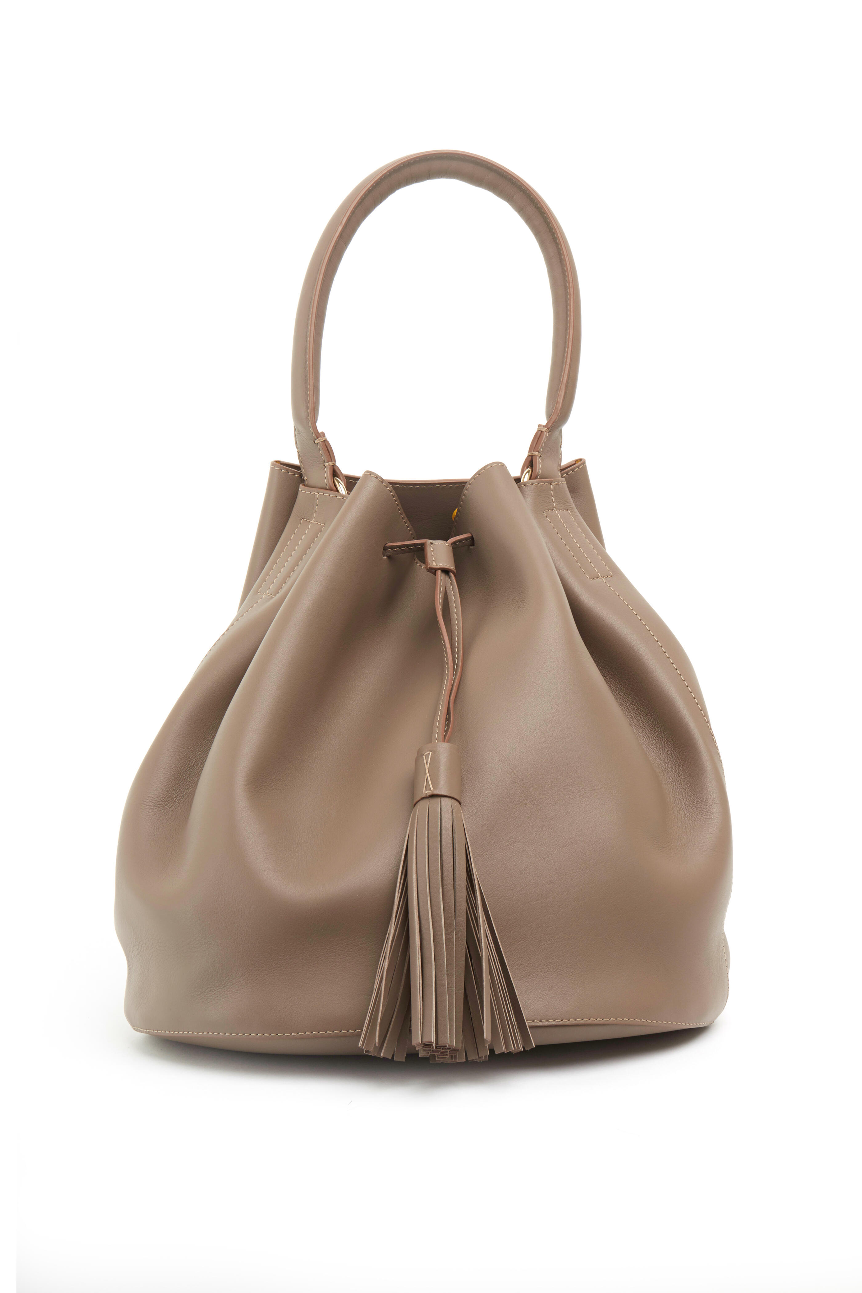 Anya Hindmarch - Vaughn Gray Leather Medium Tassel Shoulder Bag