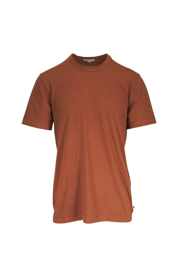 James Perse Brown Crewneck Cotton T-Shirt