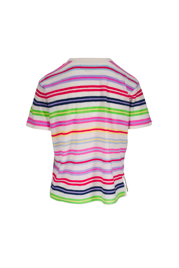 Majestic Milk Multi Stripe Cashmere Sweater - view 4