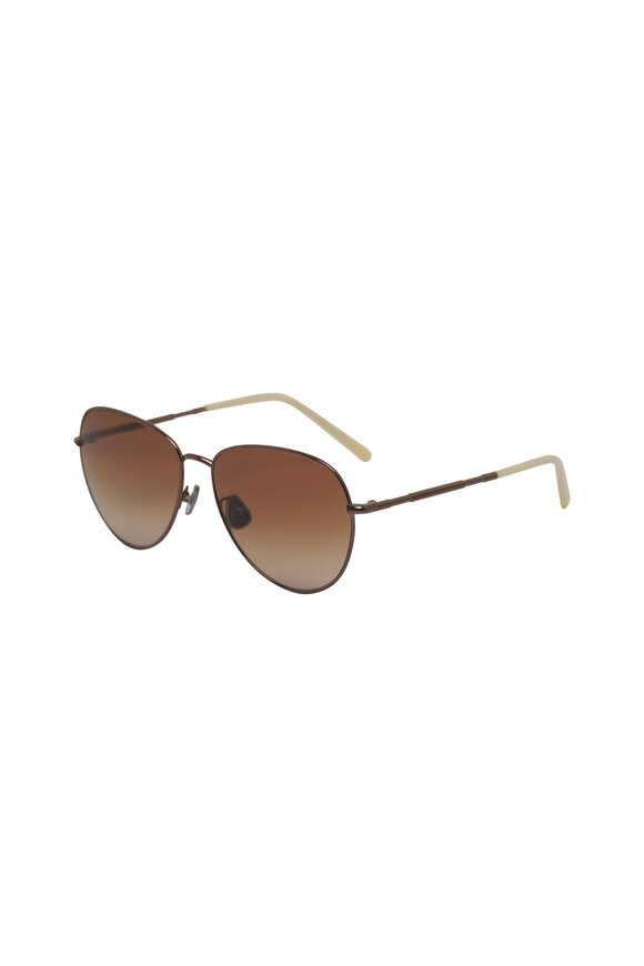 Oliver Peoples Siena Bronze Round Sunglasses - view 4