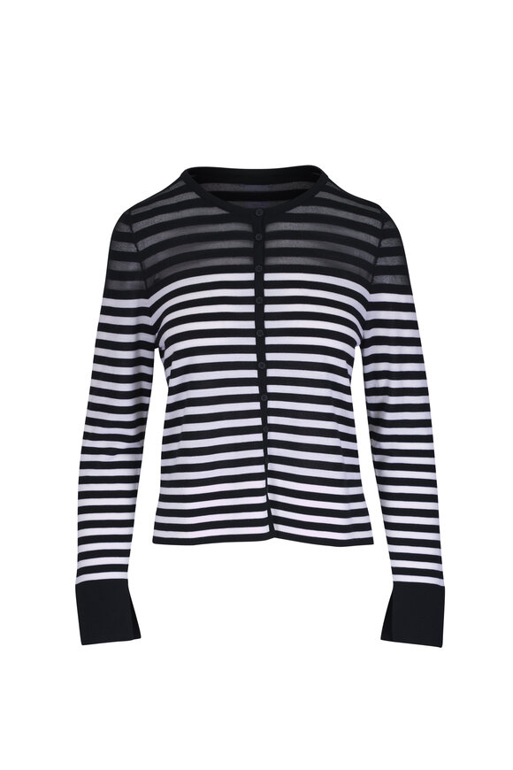 Valentino - Black Stretch Viscose Pagine Embroidered Cuff Top