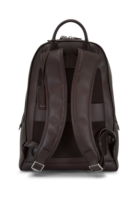 Santoni - Brown Leather Backpack