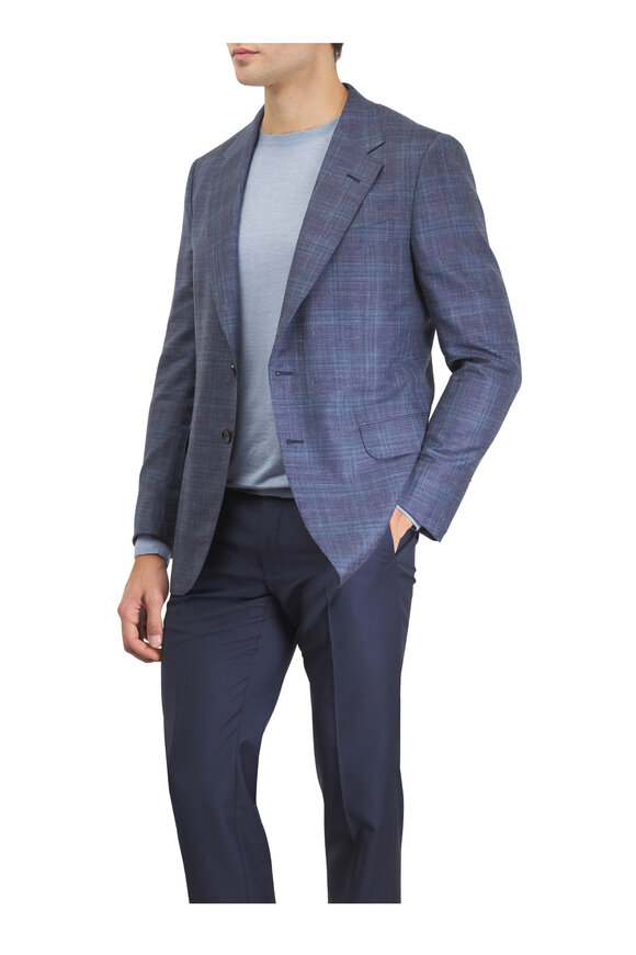 Zegna Transeasonal Navy Blue Flat Front Wool Pant - view 2