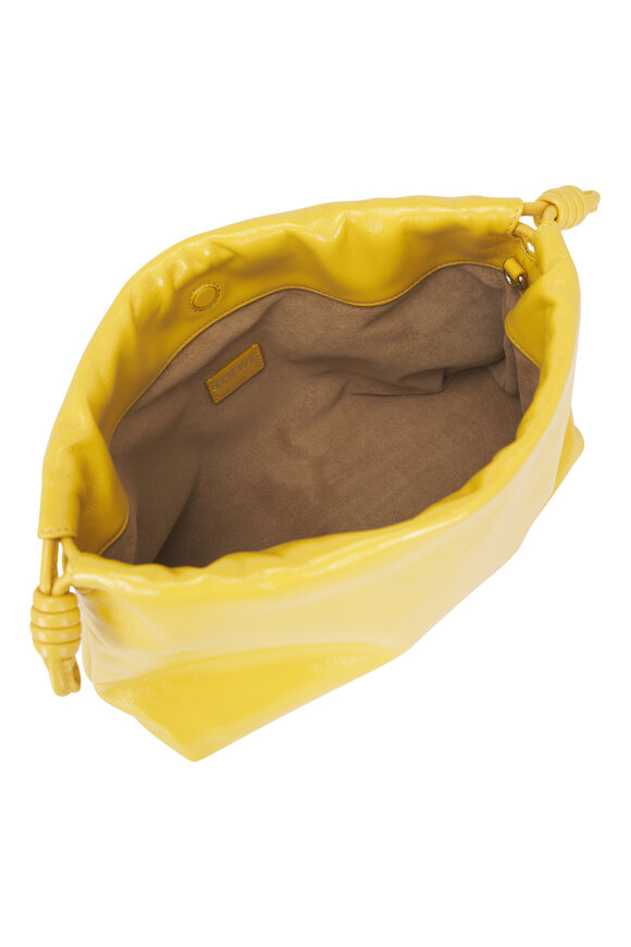 Loewe Medium Flamenco Yellow Patent Leather Clutch - view 6