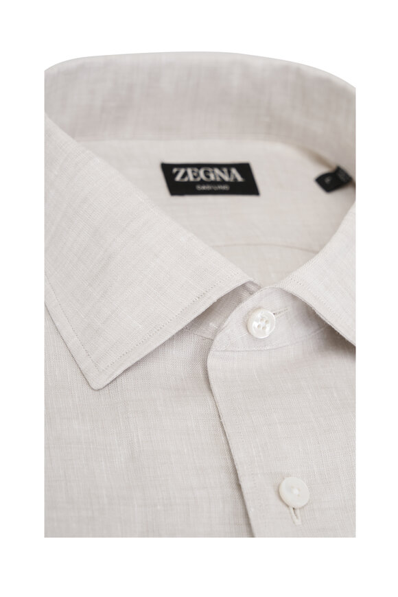 Zegna Oasi Natural Linen Sport Shirt - view 3
