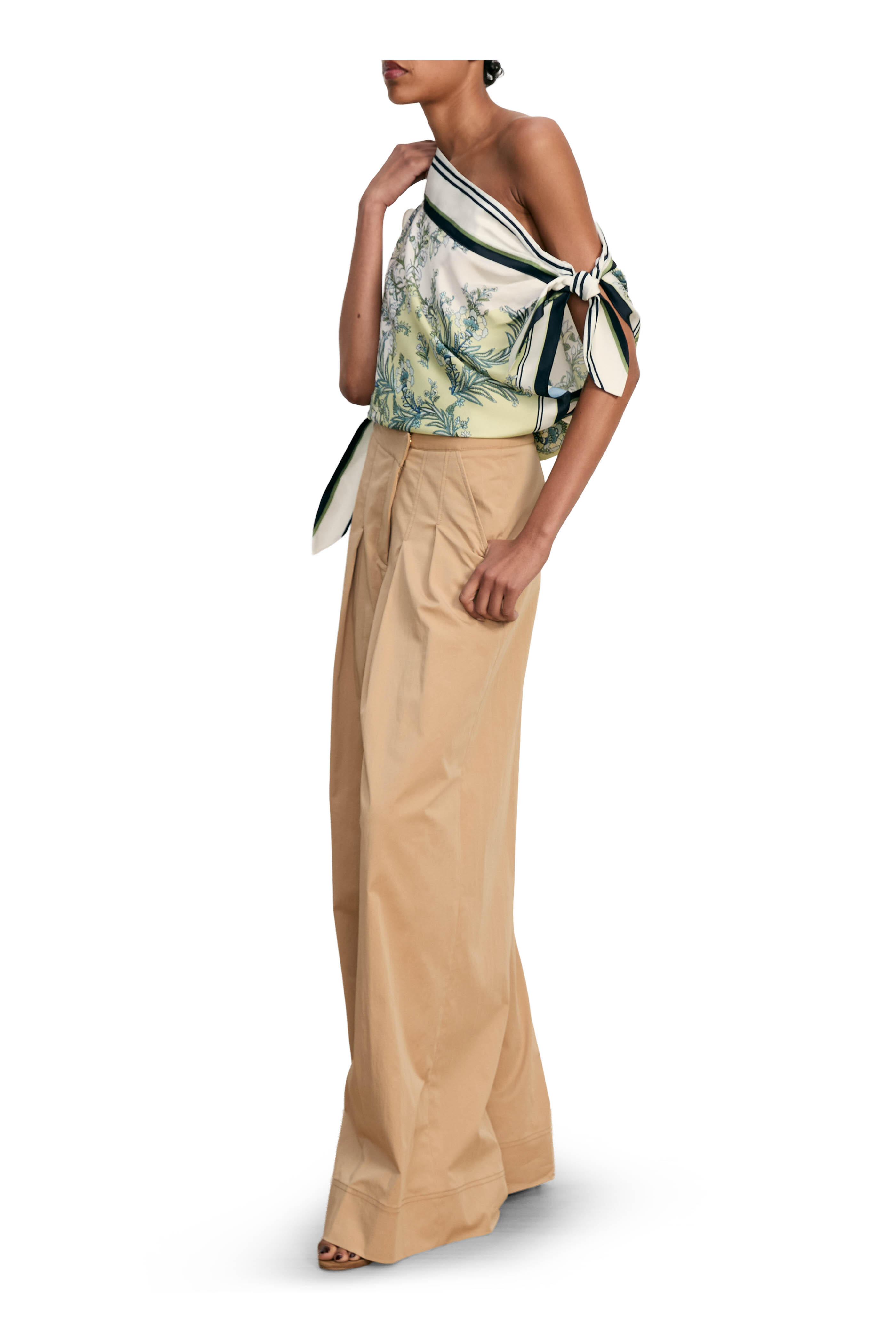 Veronica Beard - Tari Printed One-Shoulder Scarf Top