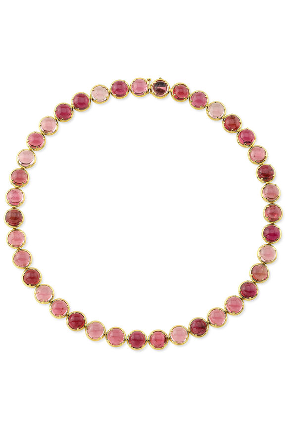 Rahaminov - Cabochon Pink Tourmaline Collar Necklace
