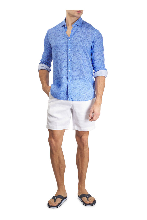 Marco Pescarolo White Linen Bermuda Shorts - view 2