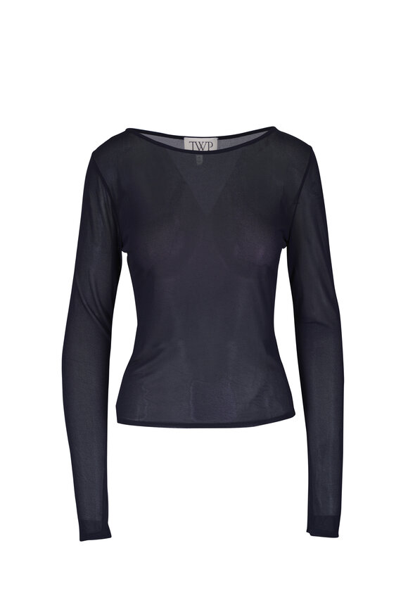 TWP Night Sky Navy Long Sleeve Sheer Top - view 1