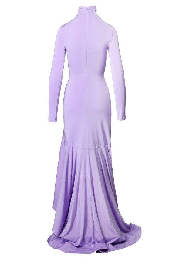 strapless open back dress Mini Satin Purple Slip Dress main image 0
