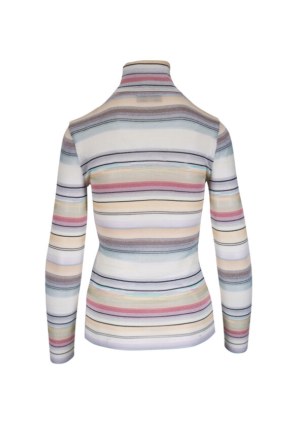 Missoni Multicolor Stripe Turtleneck Sweater - view 3