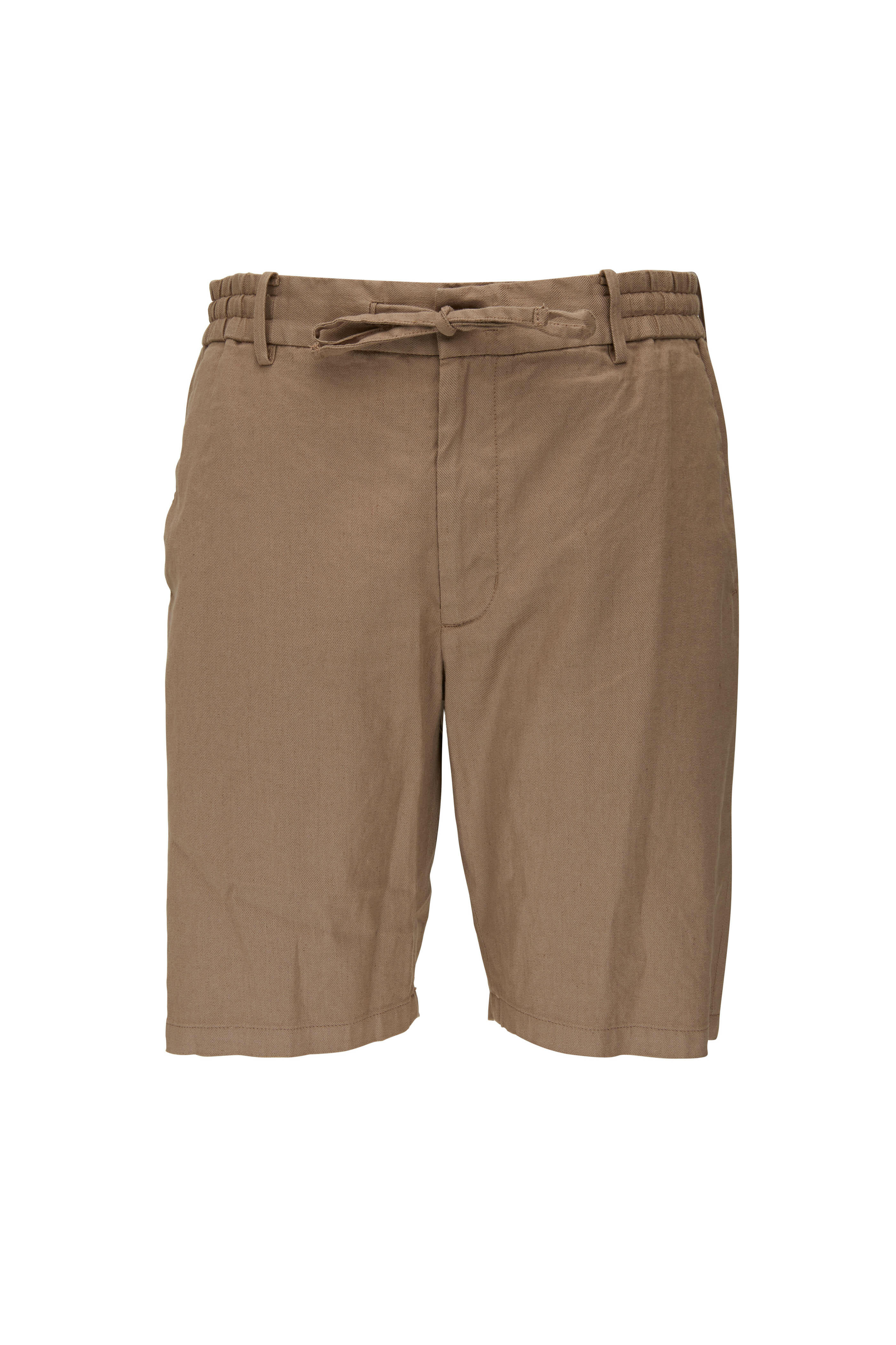 Vince - Camel Stretch Linen Drawstring Shorts