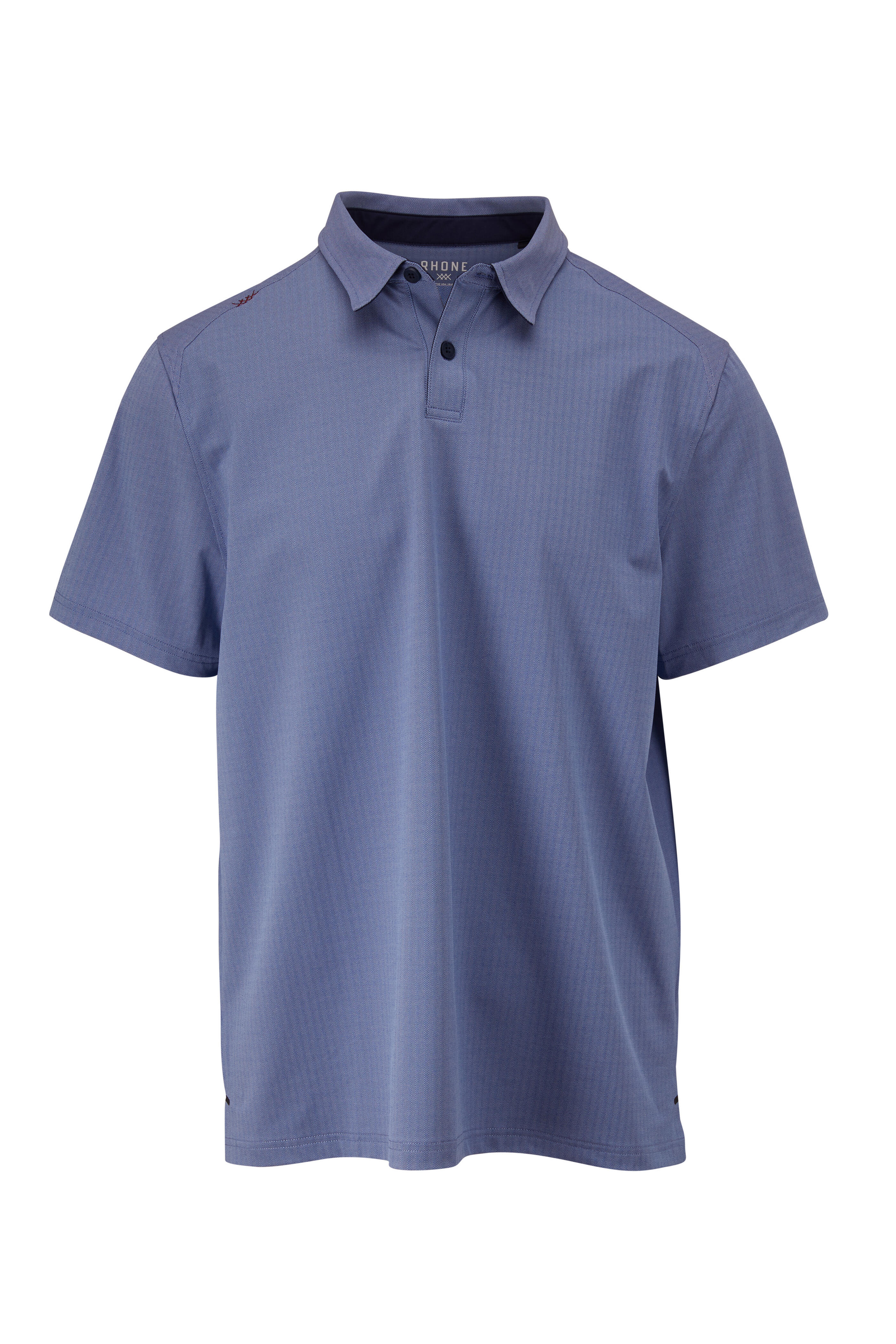 Rhone Apparel - Commuter Blue Herringbone Short Sleeve Polo