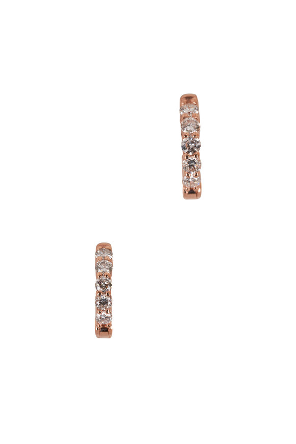 Genevieve Lau - Medium Rose Gold Diamond Huggies