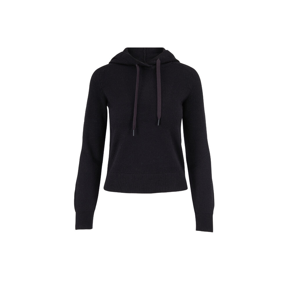 Rag Bone Logan Black Cashmere Hoodie Mitchell Stores