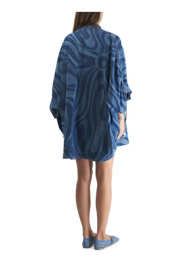 Pucci - Marmo Print Denim Kaftan 