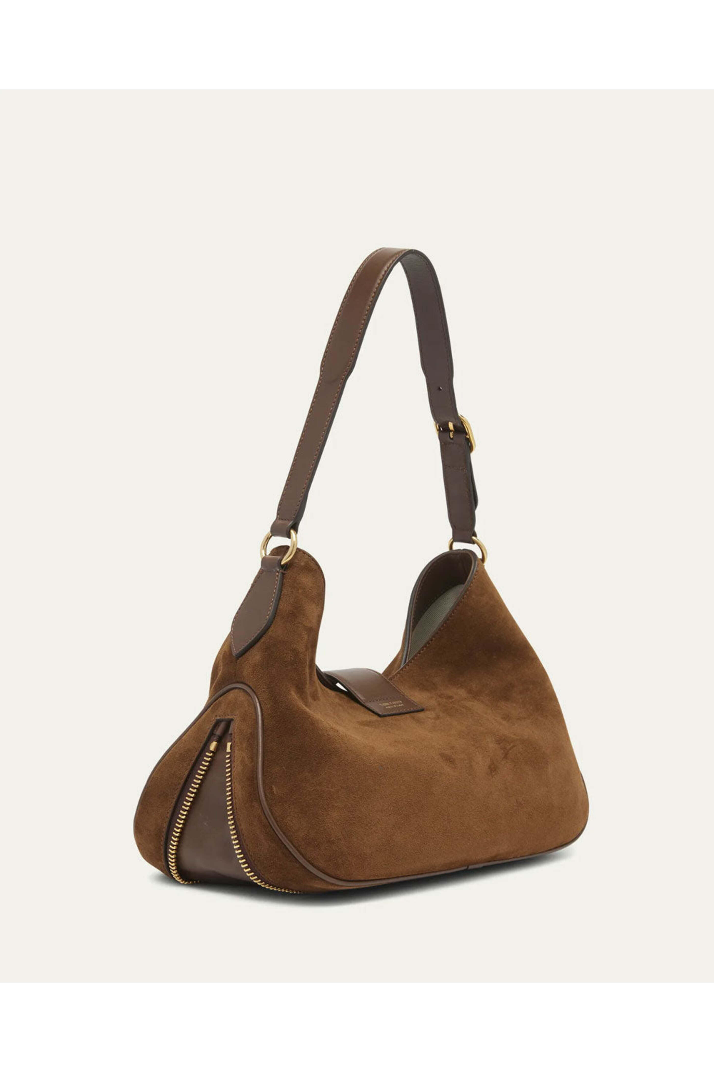 Tom Ford - Monarch Medium Zip Suede Hobo Bag in Whiskey