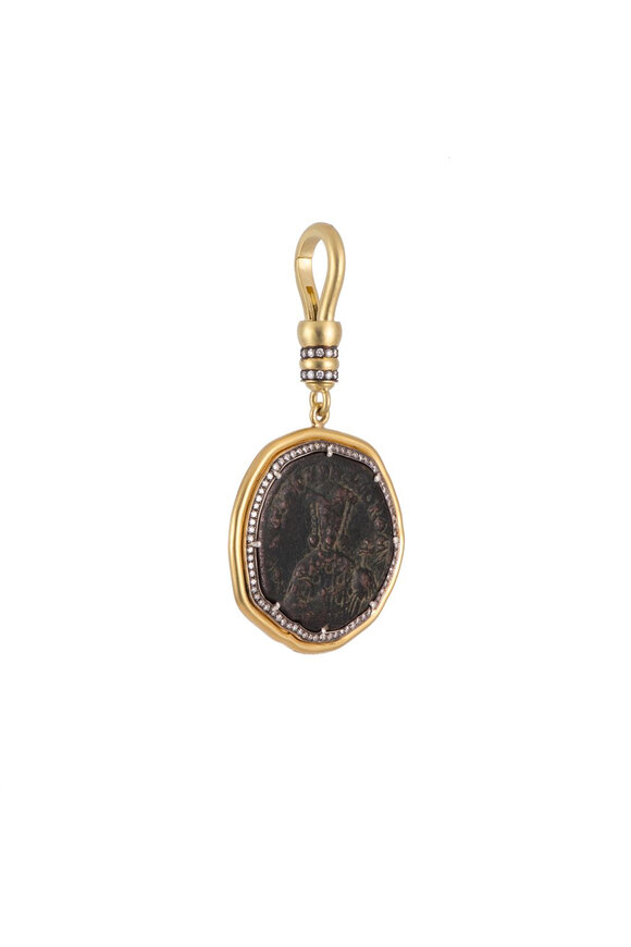 Sylva & Cie Constantine VII Byzantine Bronze Coin Pendant - view 3