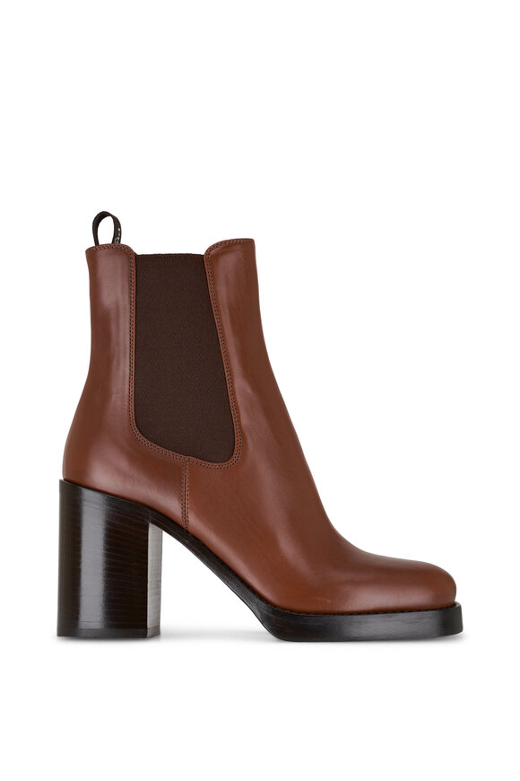 Prada - Leather Heeled Chelsea Boot, 90mm