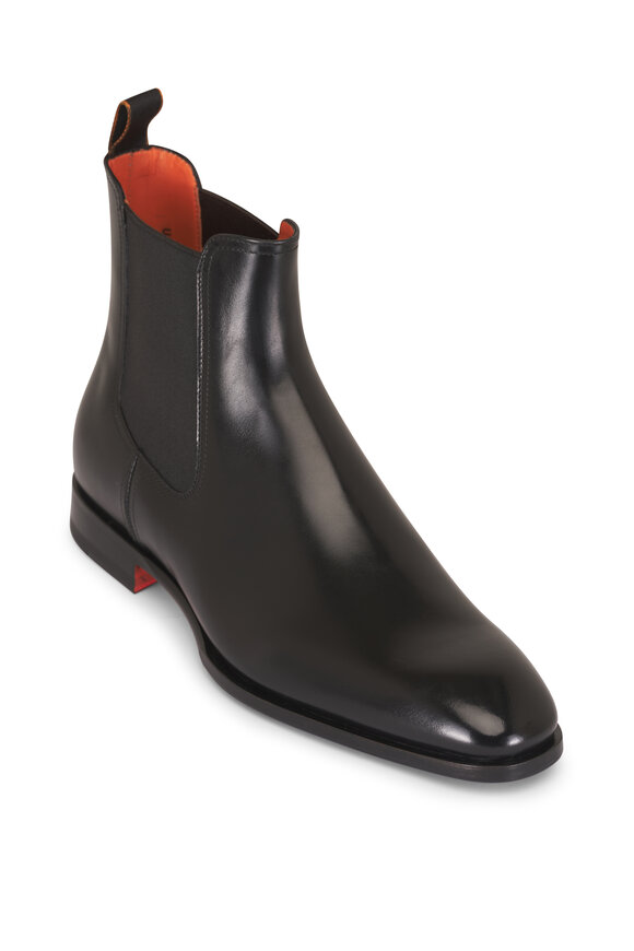Santoni Archer Black Leather Chelsea Boot - view 1