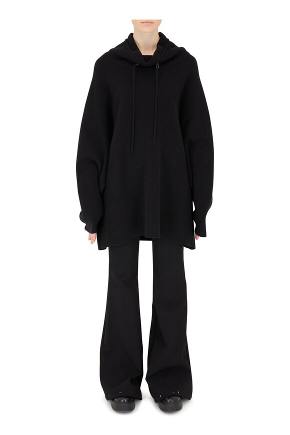 The Row - Carnia Black Wool & Cashmere Funnel Neck Tunic 
