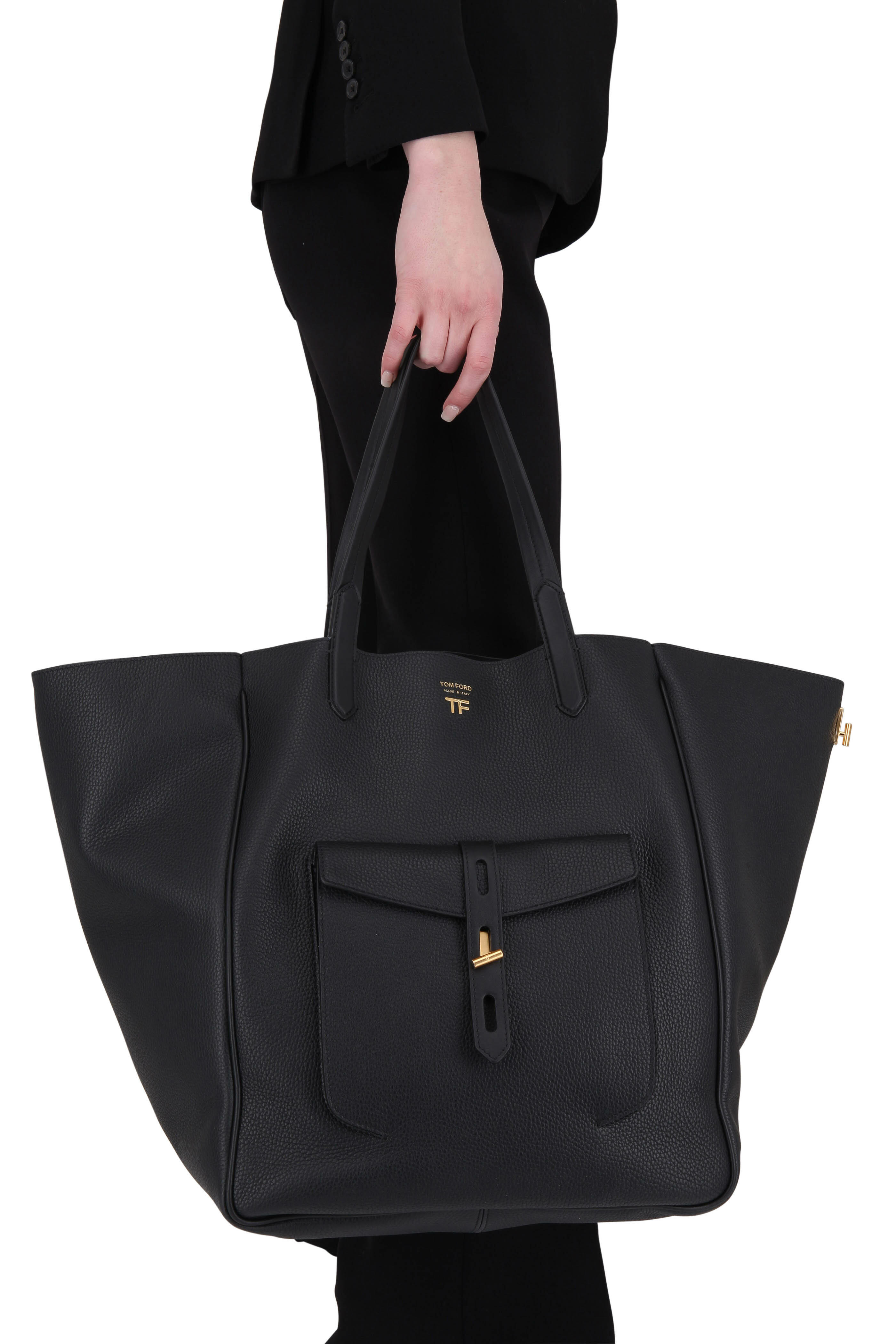 Leather Tote Bag in Black - Tom Ford