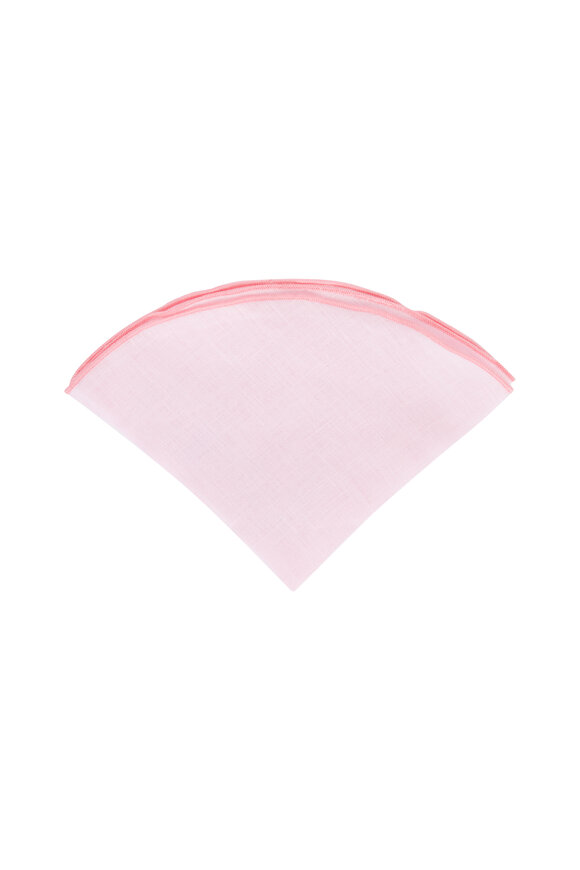 Butterfly Bowtie - Pink Linen Pocket Circle 
