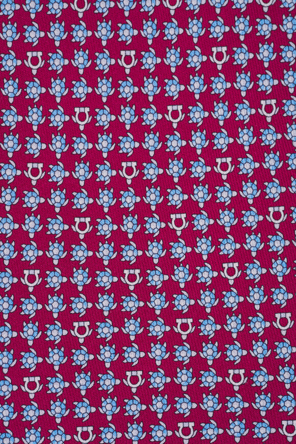 Ferragamo Red Turtle Print Silk Necktie - view 2