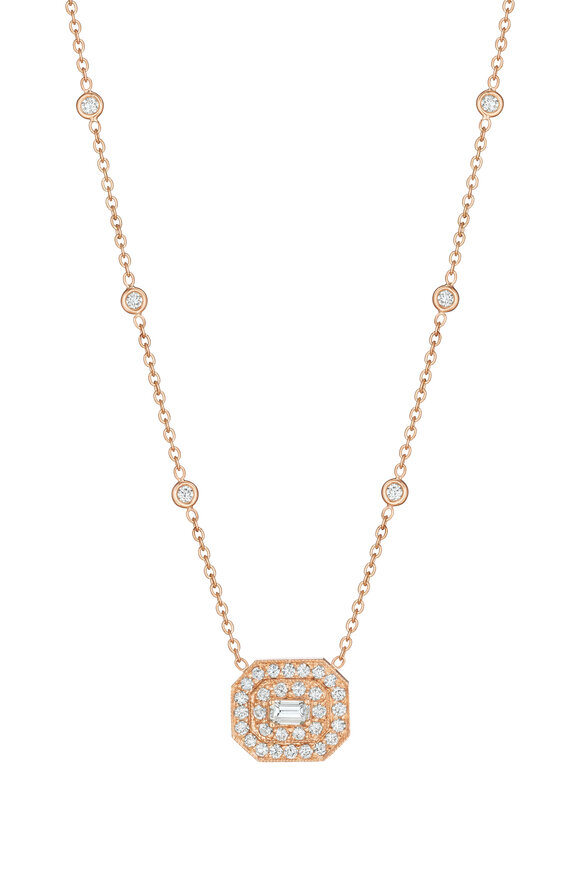 Penny Preville - Rose Gold Pavé-Set White Diamond Necklace