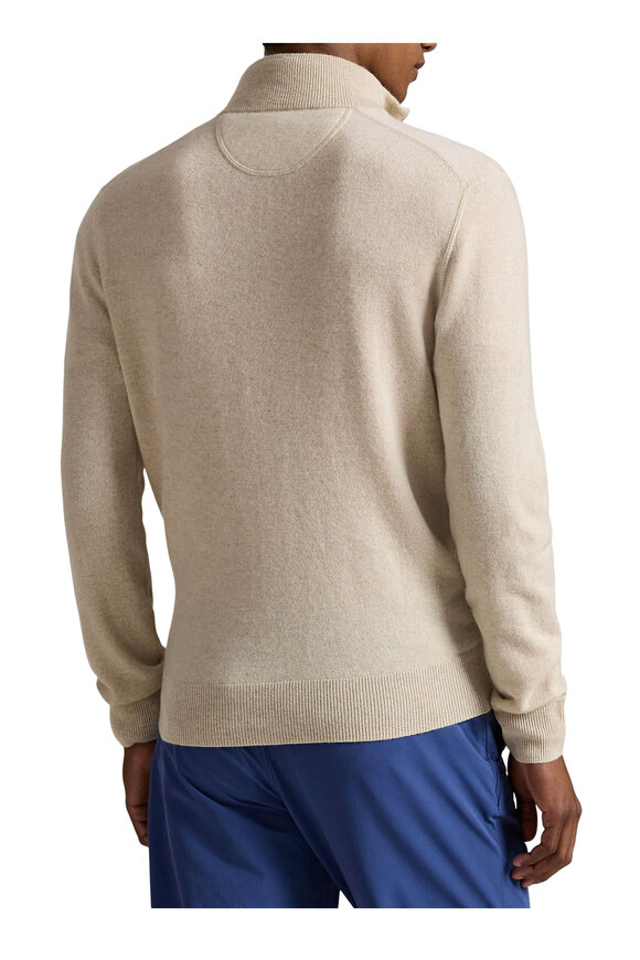 RLX Ralph Lauren Tan Cashmere Quarter Zip Pullover - view 4