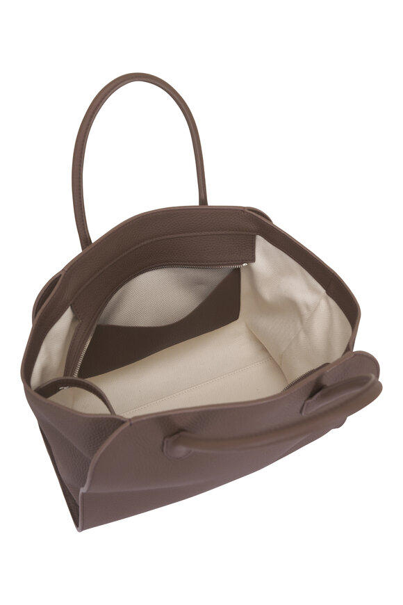The Row Marlo 12 Dark Olive Leather Tote - view 4