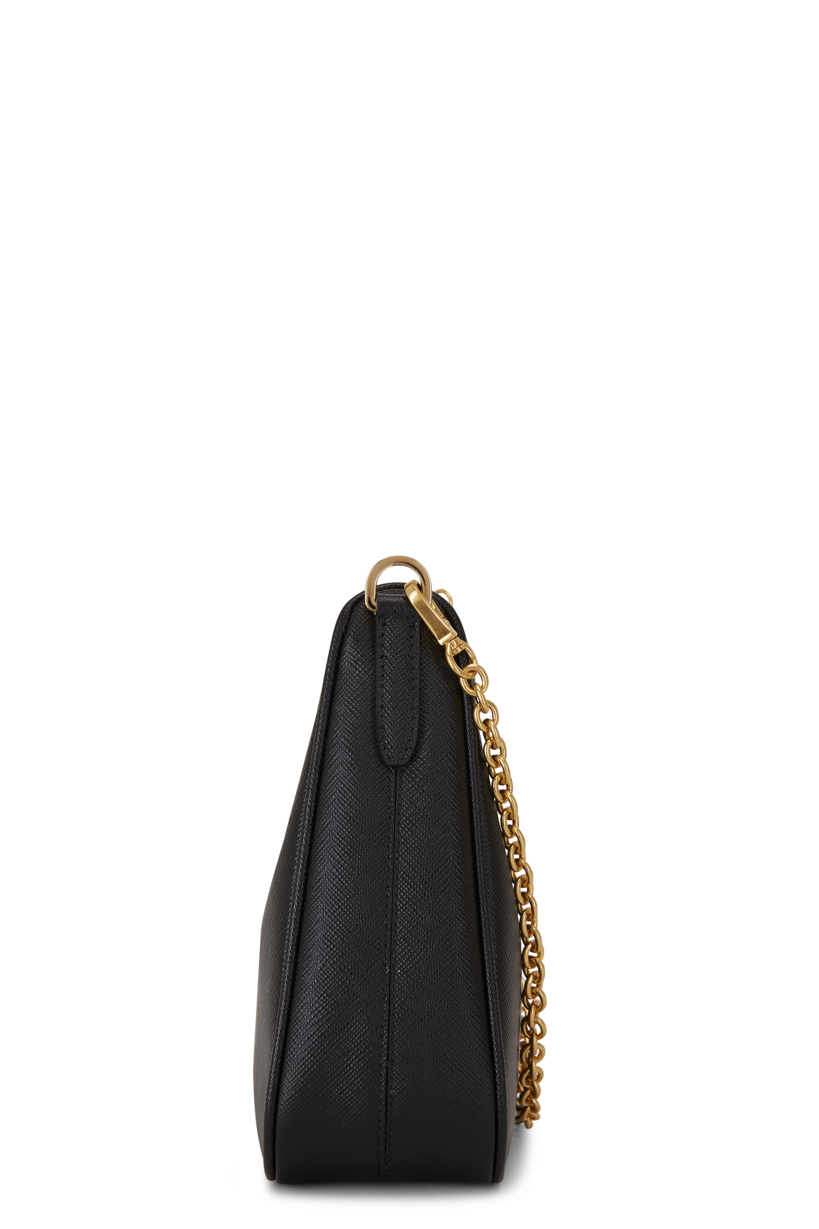 Prada Emblème Saffiano Shoulder Bag in Black