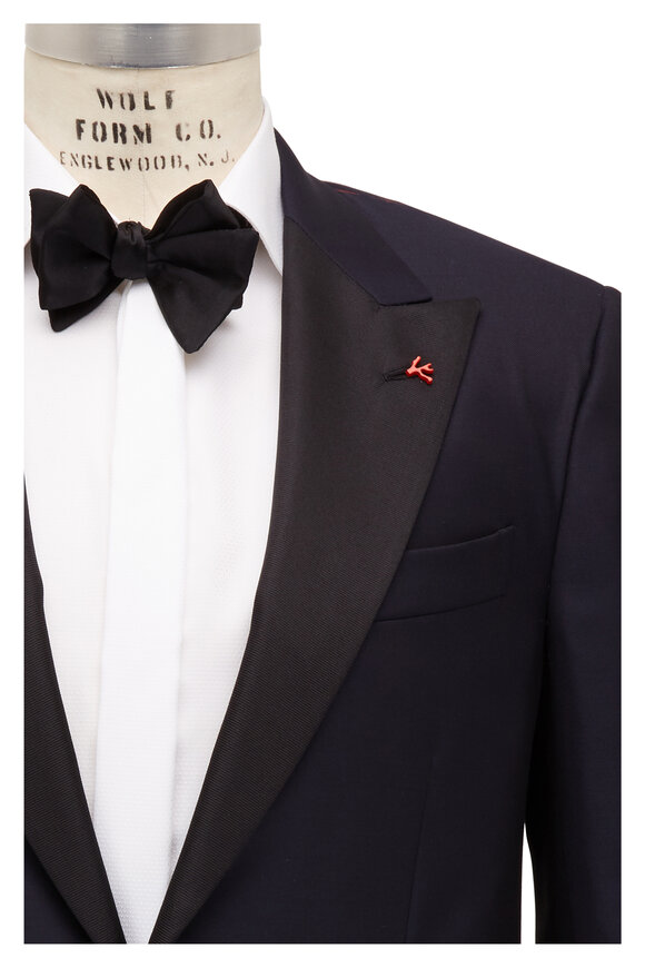 Isaia - Navy Blue Peak Lapel Tuxedo