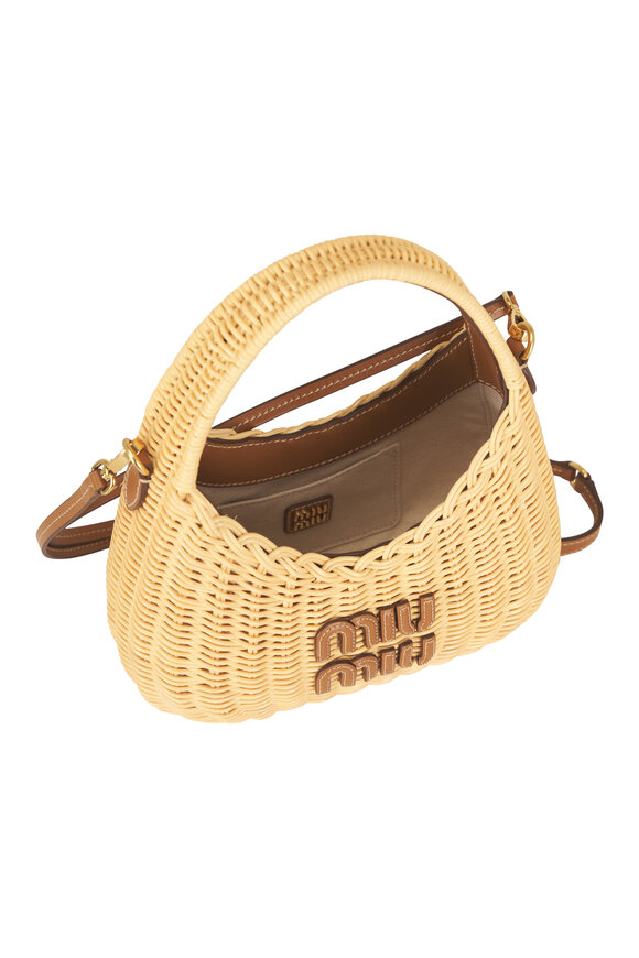Miu Miu Wander Tan & Caramel Wicker Handbag - view 5