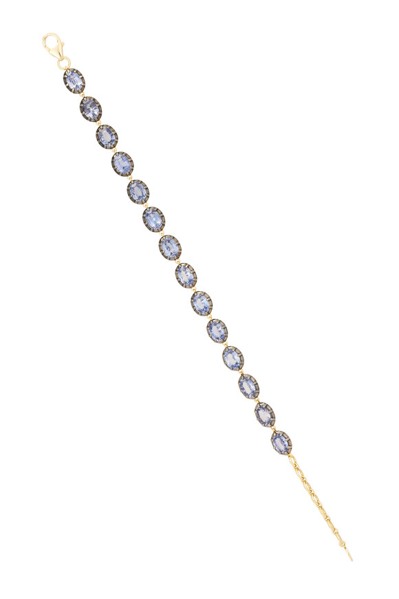 Sutra 18k Yellow Gold Blue Sapphire Bracelet - view 1