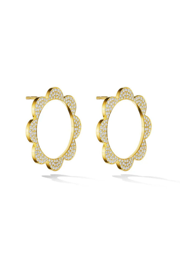 Cadar White Diamond Bloom Triplet Stud Earrings - view 2